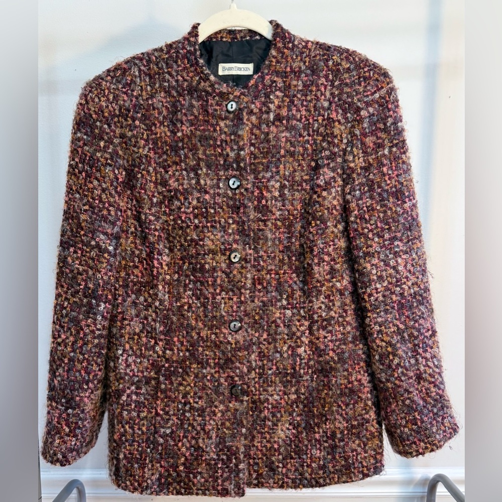 Elegant Multicolor Tweed Blazer